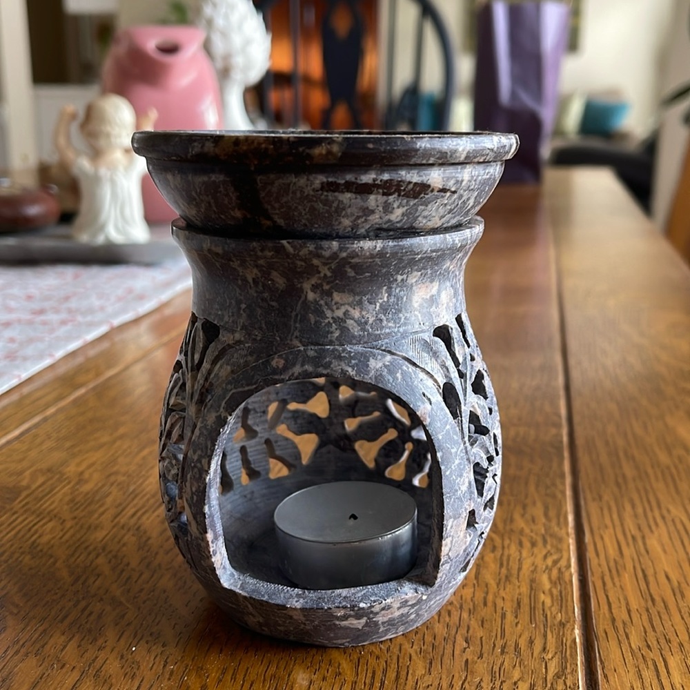 Vintage Yankee Candle Co Soapstone Candle Wax Holder
